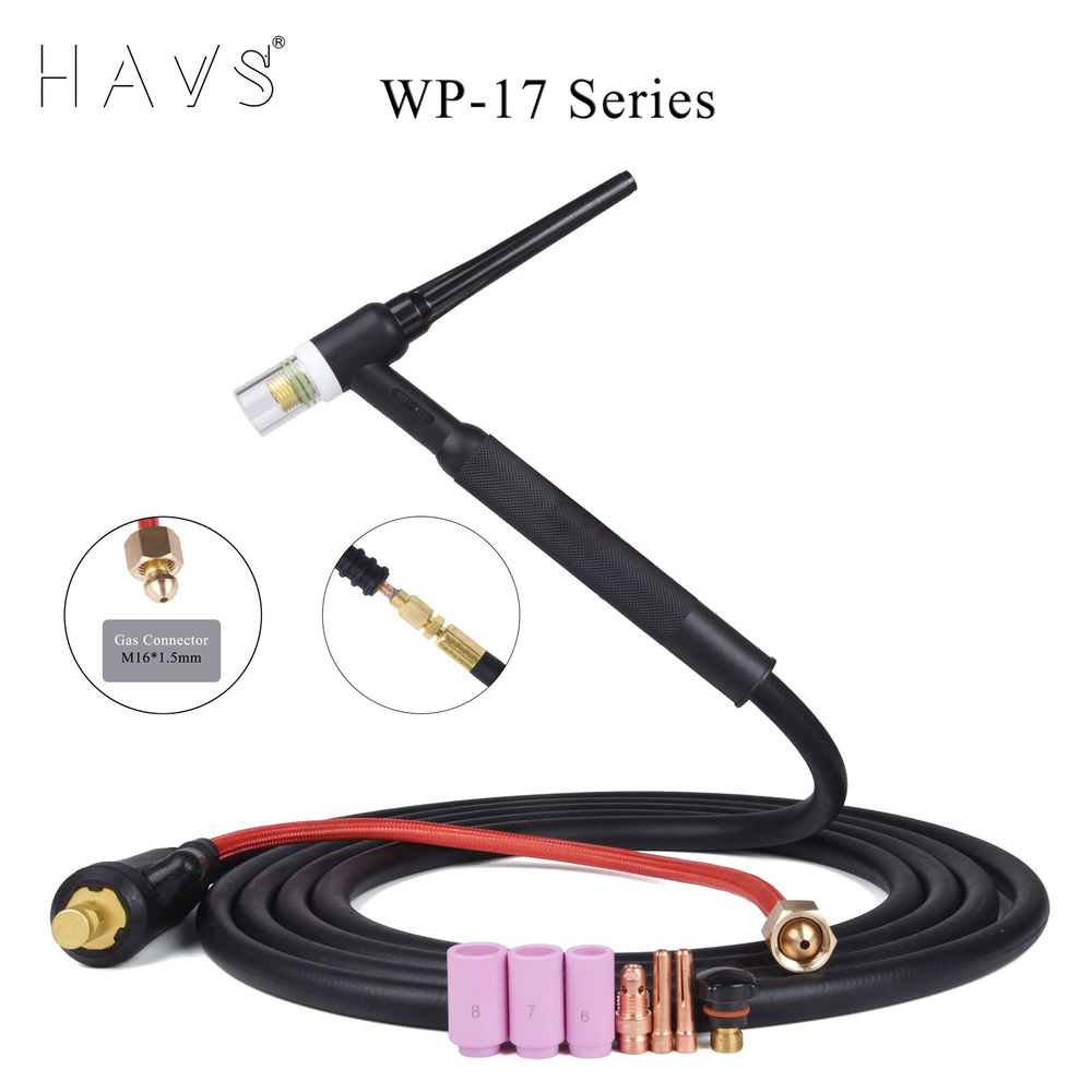Сварочная горелка WP17 TIG, 4 м, газоэлектрическая, встроенный ...
