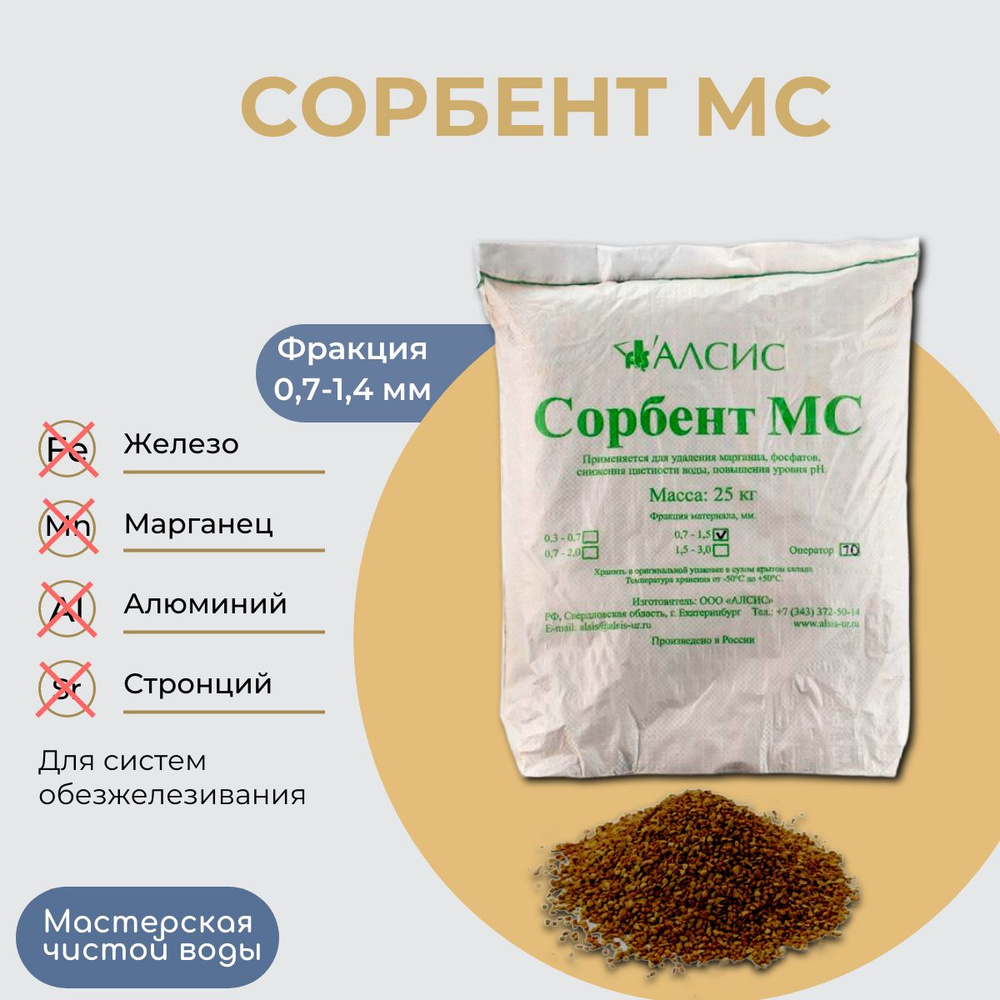 Сорбент МС фракция 0,7-1,4 25кг (18.5л). #1