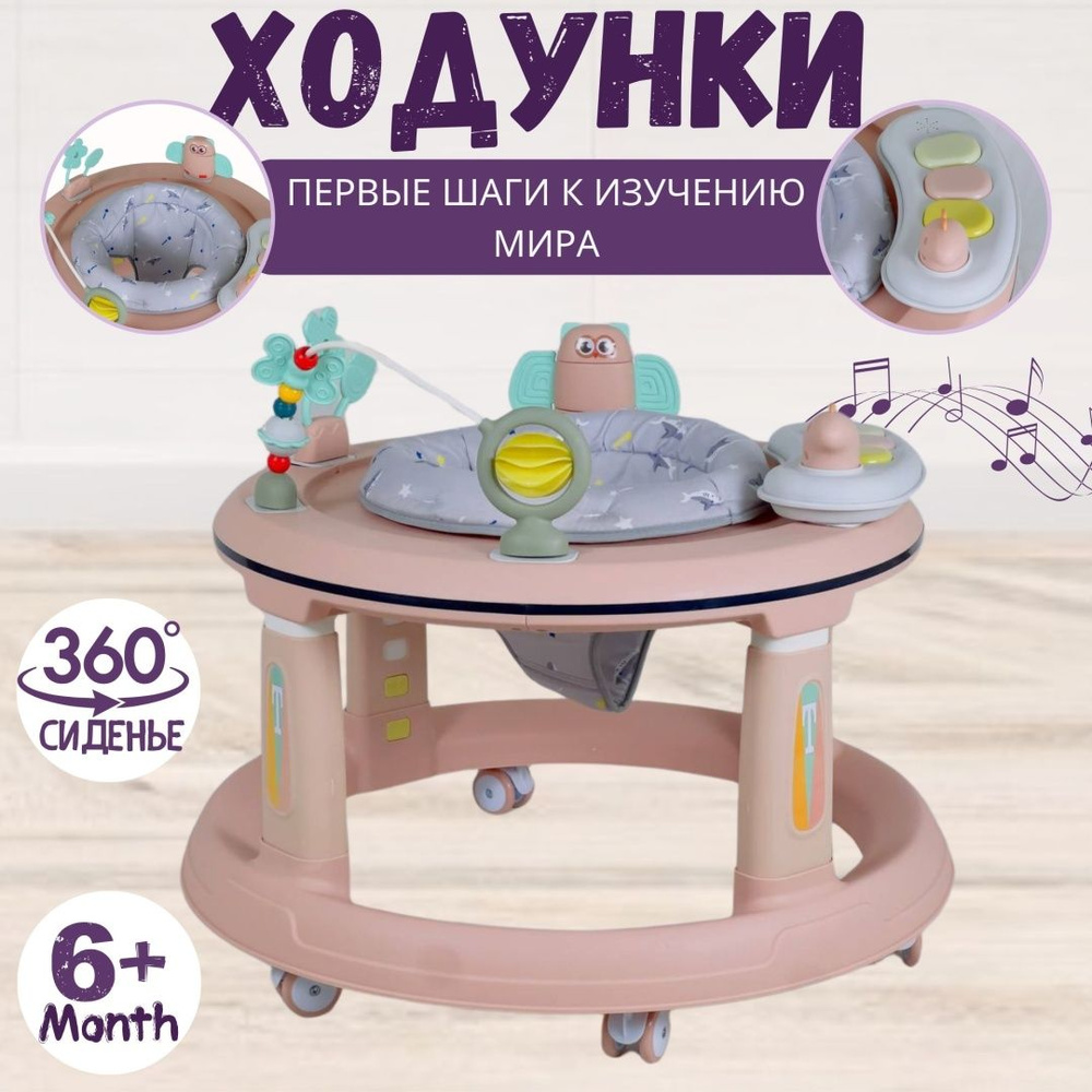 Детски ходунки Baby Shark 360 с поворотным сиденьем #1