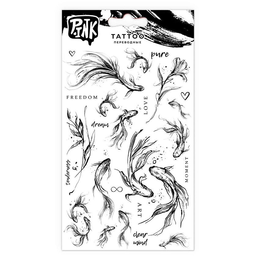 P.INK Наклейки-тату переводные Цветы и рыбы 1 шт. #1