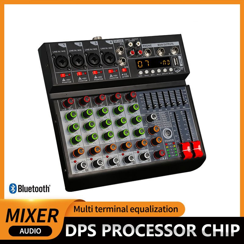 RV6-канальный Профессиональный микшерный пульт bluetooth Встроенная ...
