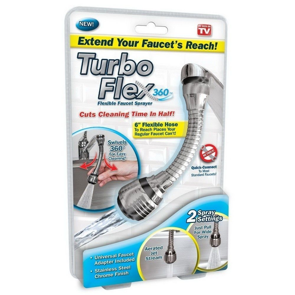 Подводки для воды Turbo flex 360 / Гибкая насадка с шлангом на кран смесителя с фильтром удлинителем #1