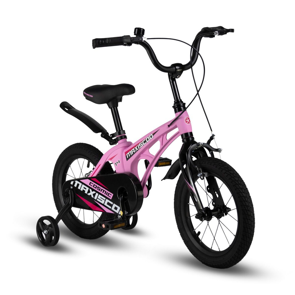 Велосипед MAXISCOO COSMIC Стандарт Плюс 14'' (2024) Розовый Матовый MSC-C1431 (Рост 90-110 см)  #1
