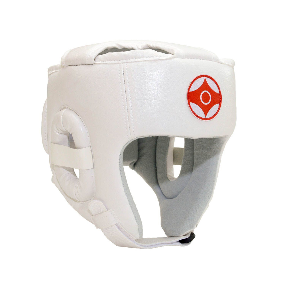 Шлем для каратэ Leader открытый c ушной вставкой (экокожа) Леоспорт размер M белый  #1