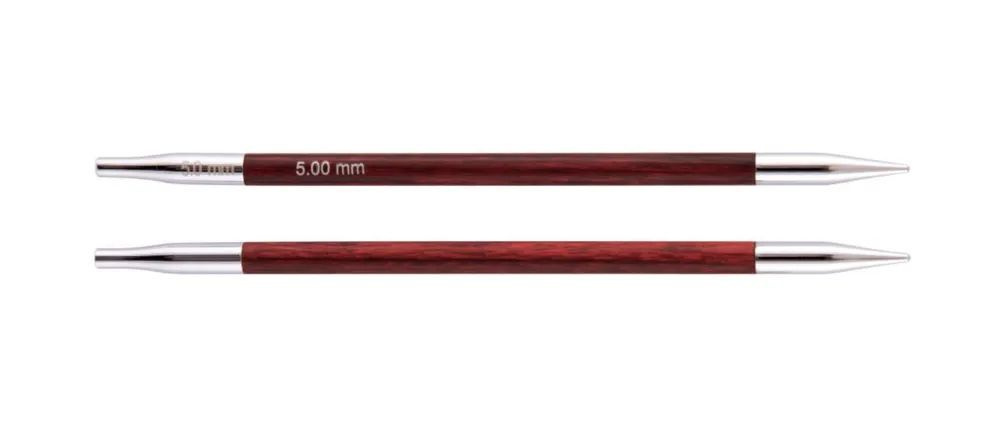 Спицы съемные "Royale" 5 мм для длины тросика 28-126 см, ламинированная береза, вишневый, 2 шт в упаковке, #1