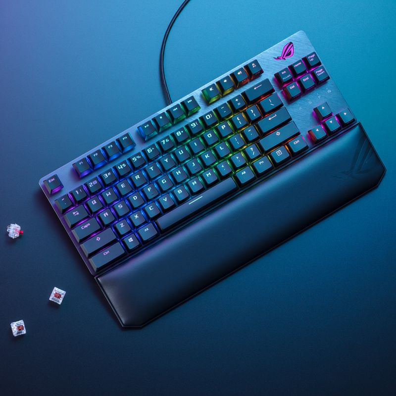 ASUS Игровая клавиатура проводная ASUS ROG SCOPE 87 NX TKL Tenkeyless blue swith, Английская раскладка, #1