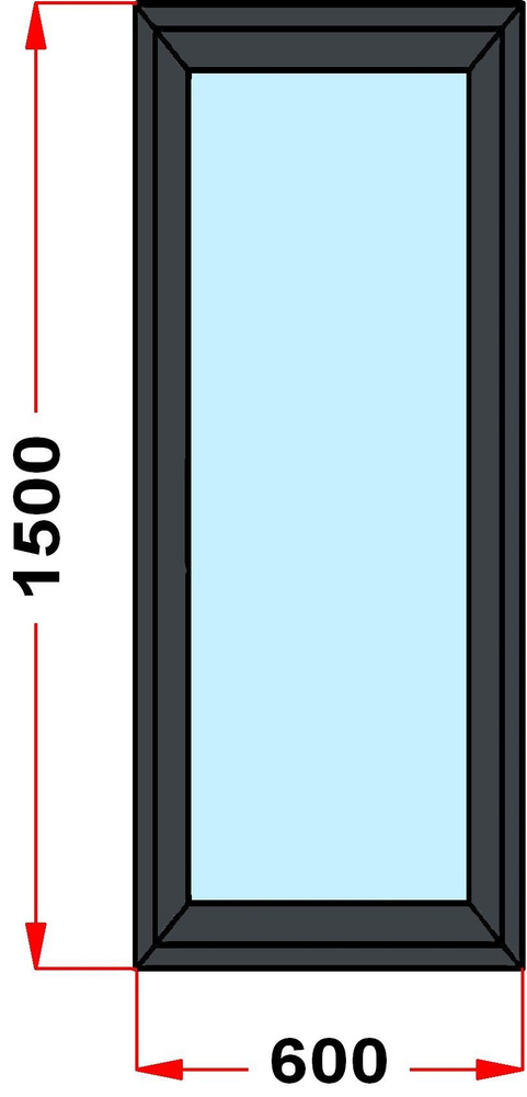 Окно+москитка из профиля Grunder 70 мм (1500 x 600), с поворотно-откидной створкой, стеклопакет 3 стекла, #1