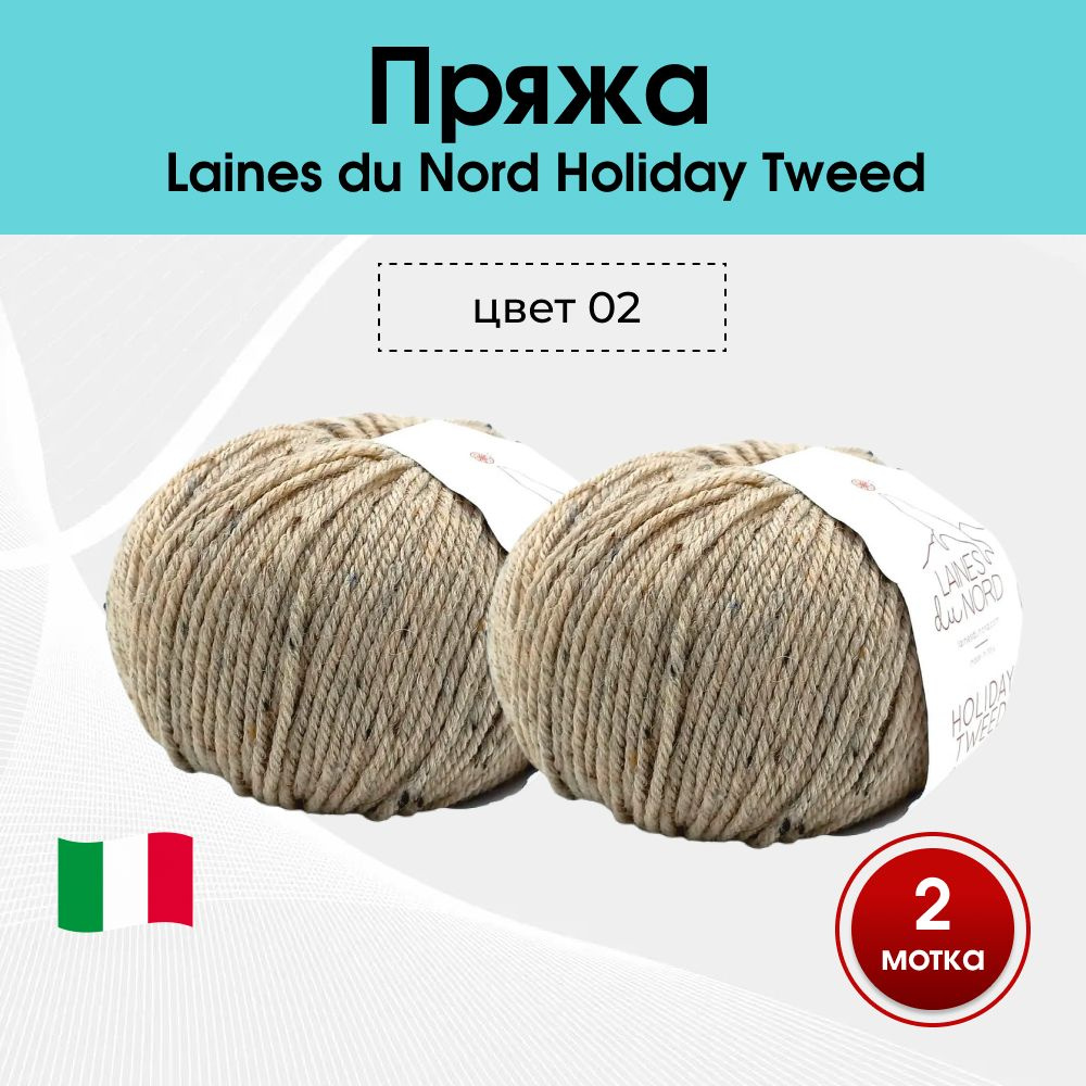 Пряжа Laines du Nord Holiday Tweed (50% меринос, 39% акрил, 11% вискоза) цв. 02, 2 мотка  #1