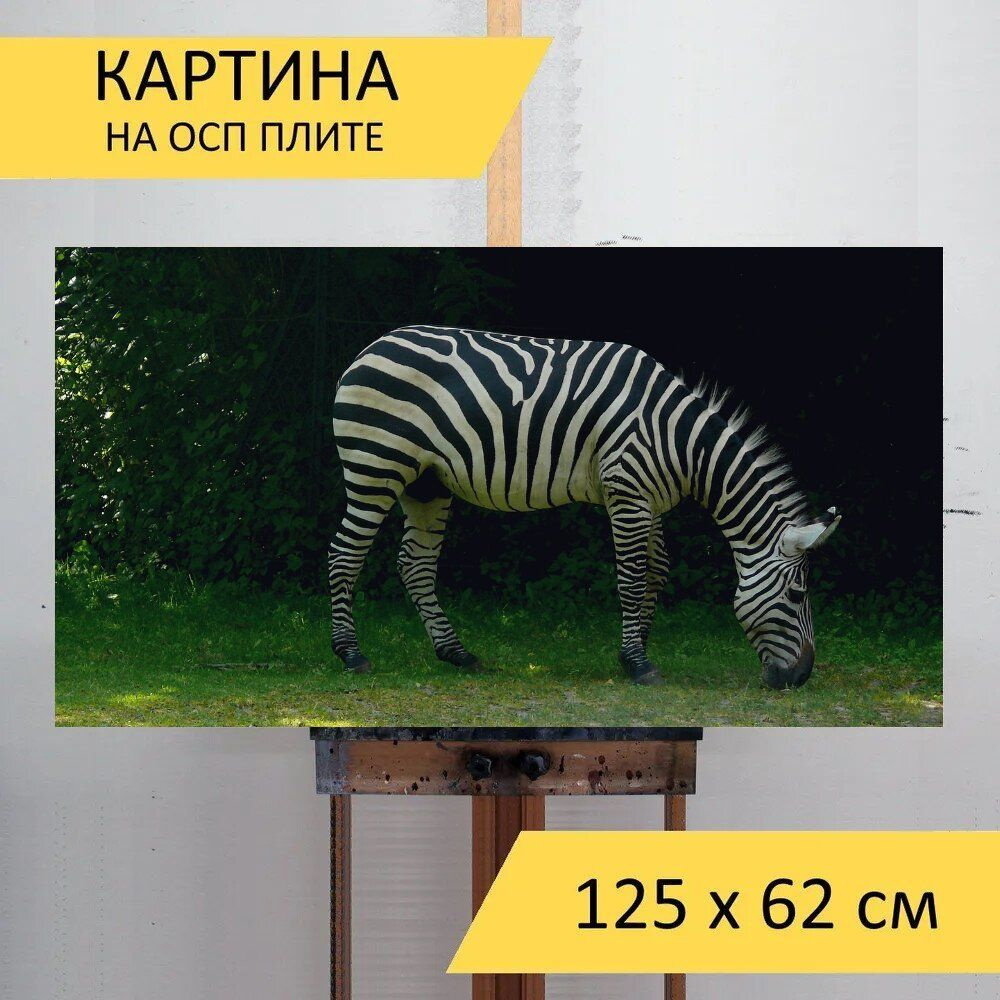 LotsPrints Картина "Зебра, африке, сафари 12", 125  х 62 см #1