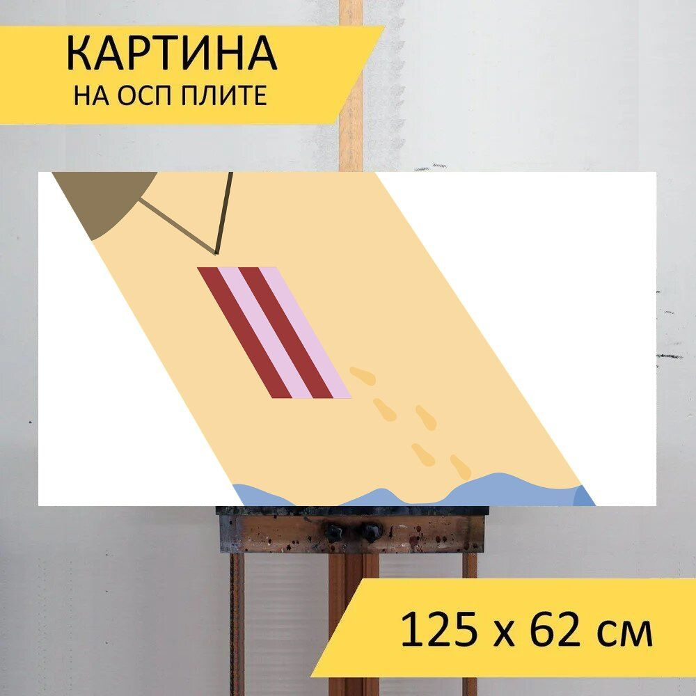 LotsPrints Картина "Пляж, песок, море 62", 125  х 62 см #1