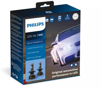LED CAR BULBS PHILIPS ULTINON ESSENTIAL LED H4 11342UE2X2 12/24V P43t X2