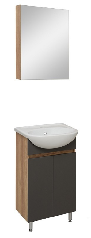Зеркало шкаф для ванной / Runo / Лада 60 / белый / полка для ваннойТекст при отключенной в браузере загрузке изображений