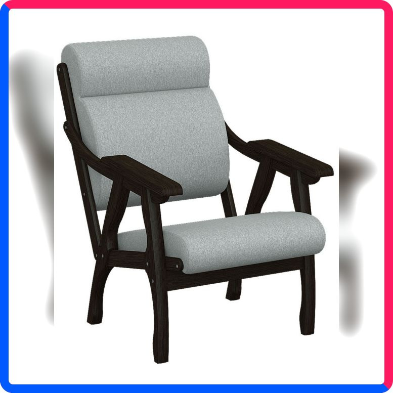 Купить по выгодной цене Кресло Мебелик Вега 10 ткань серый, каркас венге с доставкой