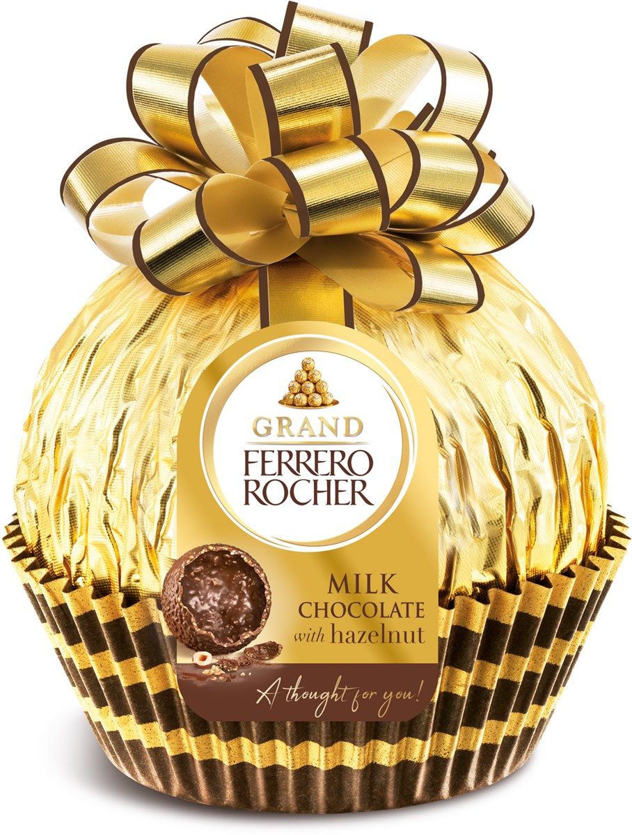 Шоколад фигурный Ferrero Rocher Grand молочный с лесным орехом, 125г (3 ...