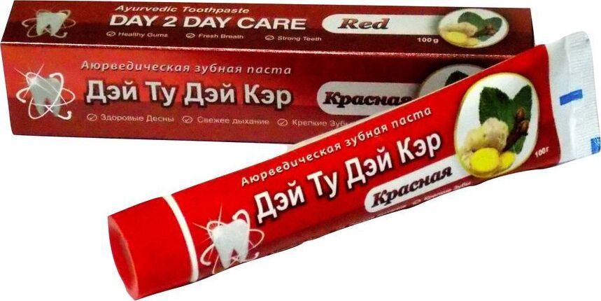 Ayurvedic Toothpaste RED, Day 2 Day Care (Аюрведическая зубная паста КРАСНАЯ, Дэй ту Дэй Кэр), 100 г. #1