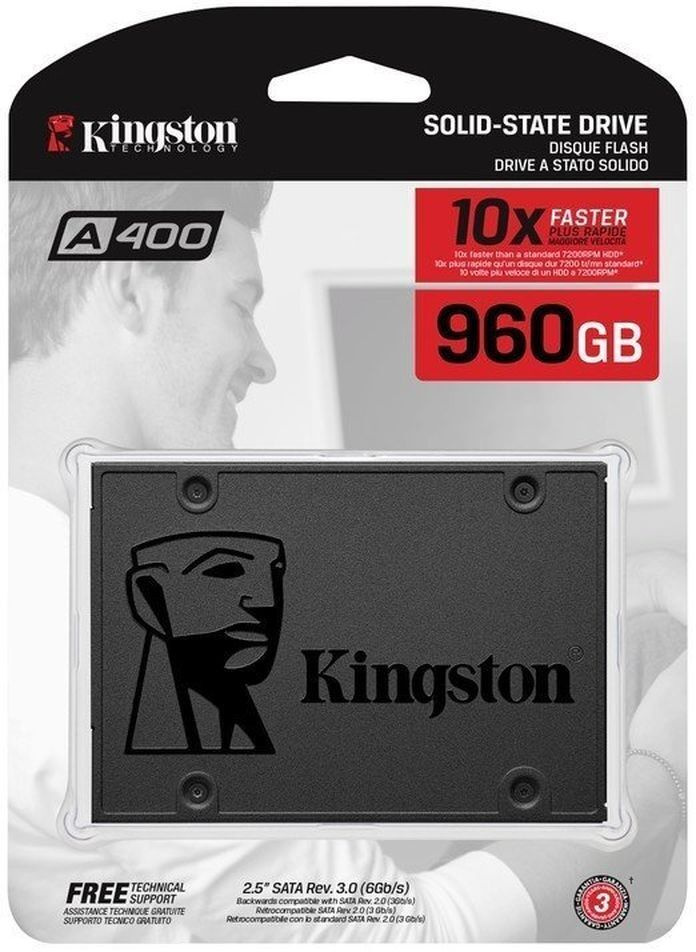 Kingston 960 ГБ Внутренний SSD-диск A400 2.5" SATA3 6.0 Гбит/с (SA400S37/960G) #1