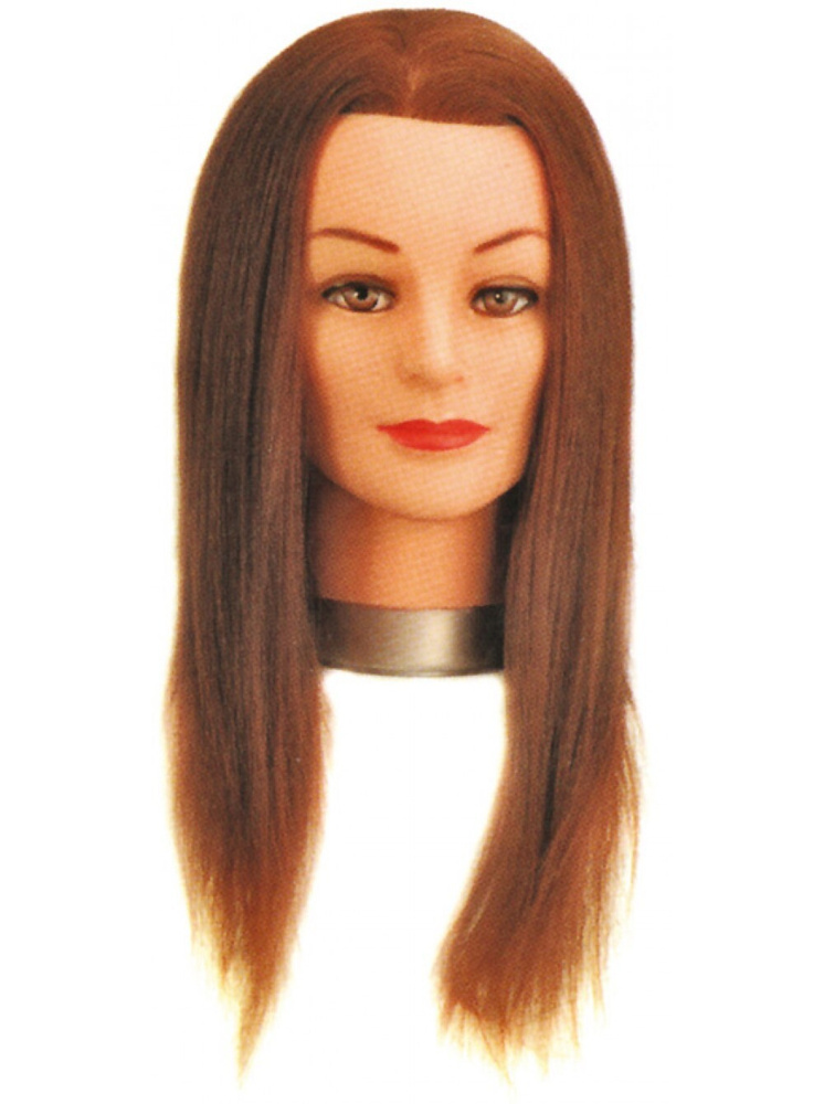 Голова учебная Sibel Mixed Synthetic, шатенка, искусственные волосы, 30-40 см 0030051  #1