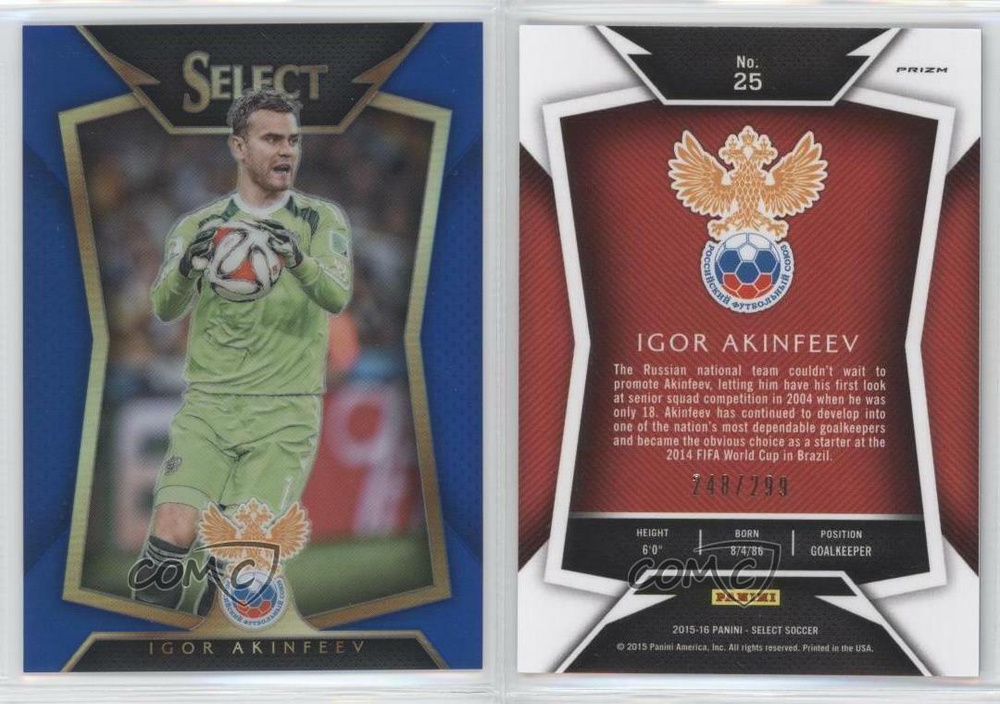 Panini Select 2015-16 Blue - карточка #25.1 Игорь Акинфеев (Base) #1