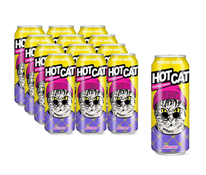 Энергетический напиток "HOTCAT multi-fruit" ("ХОТКЭТ мульти-фрут"),12 шт х 0,45л  #1