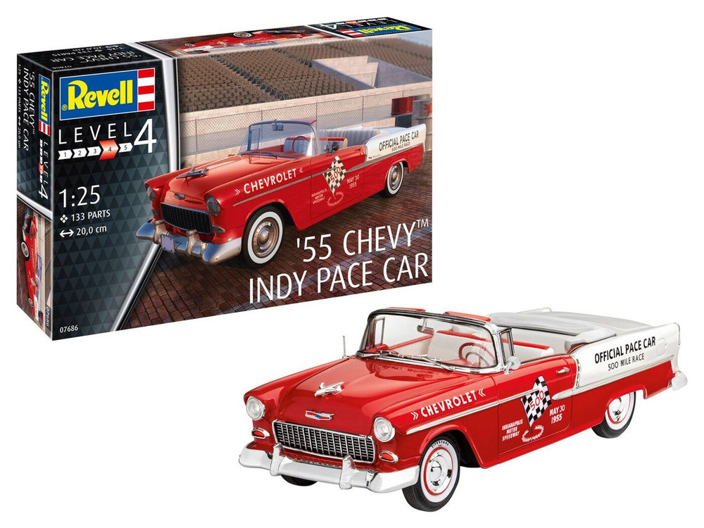 Модель для сборки Revell Автомобиль '55 Chevy Indy Pace Car, 07686. Уцененный товар  #1