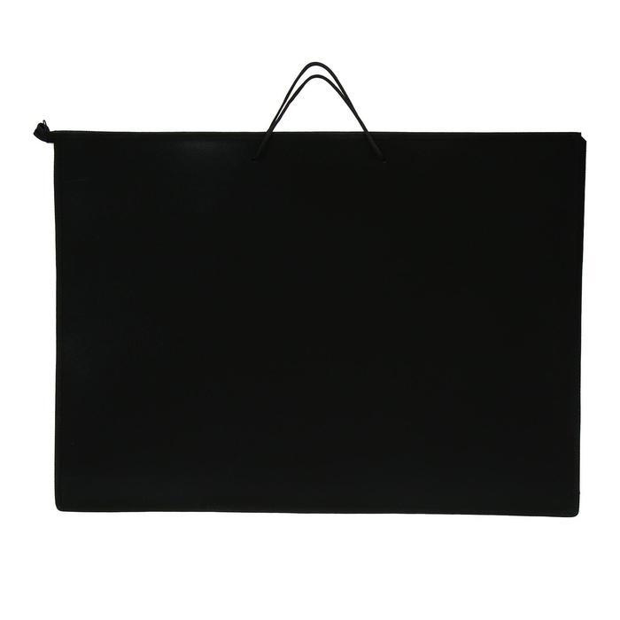 Папка (сумка) для художников А2, с ручками, пластиковая, молния сверху, 640*470 мм, чёрная  #1