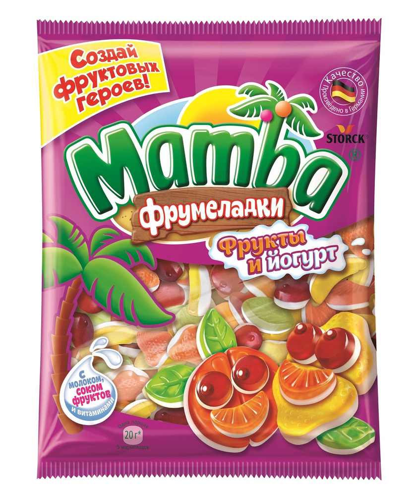 Жевательный мармелад Mamba Фрукты и йогурт, 140 г х 14 шт #1