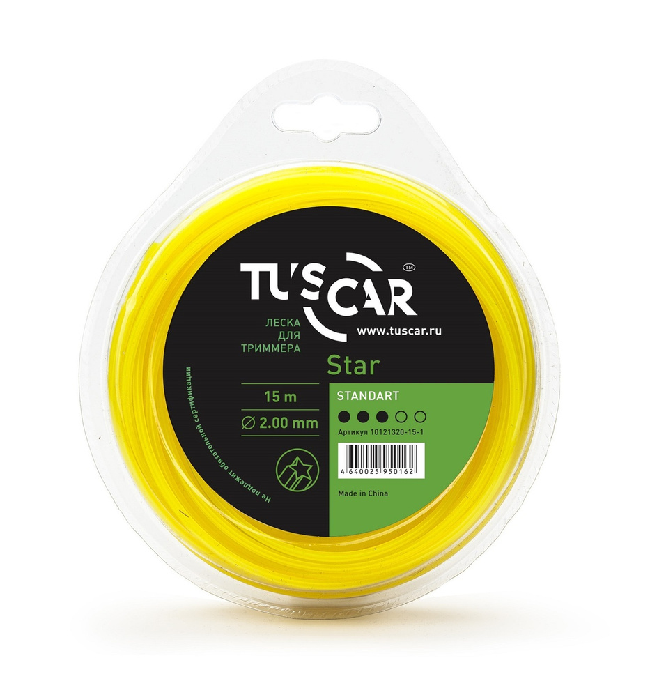 Леска для триммера TUSCAR Star, Standart, 2.0mm*15m #1