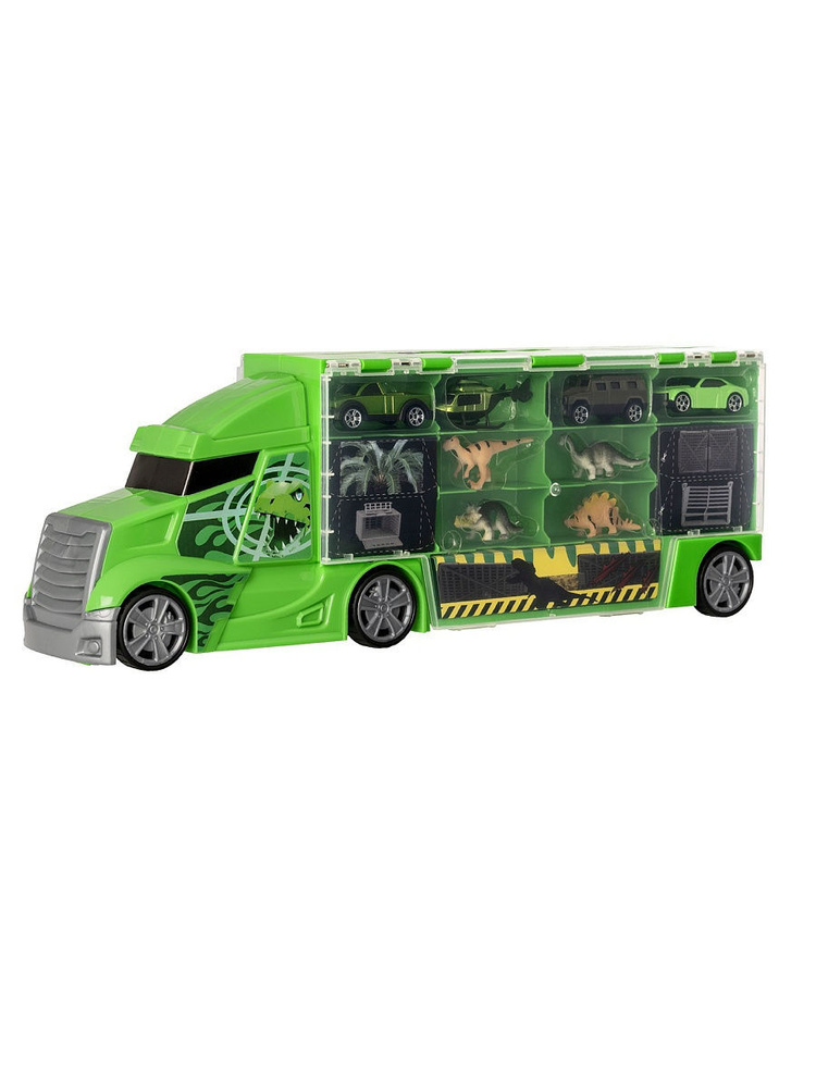Автоперевозчик Teamsterz с динозаврами и транспортными средствами  #1