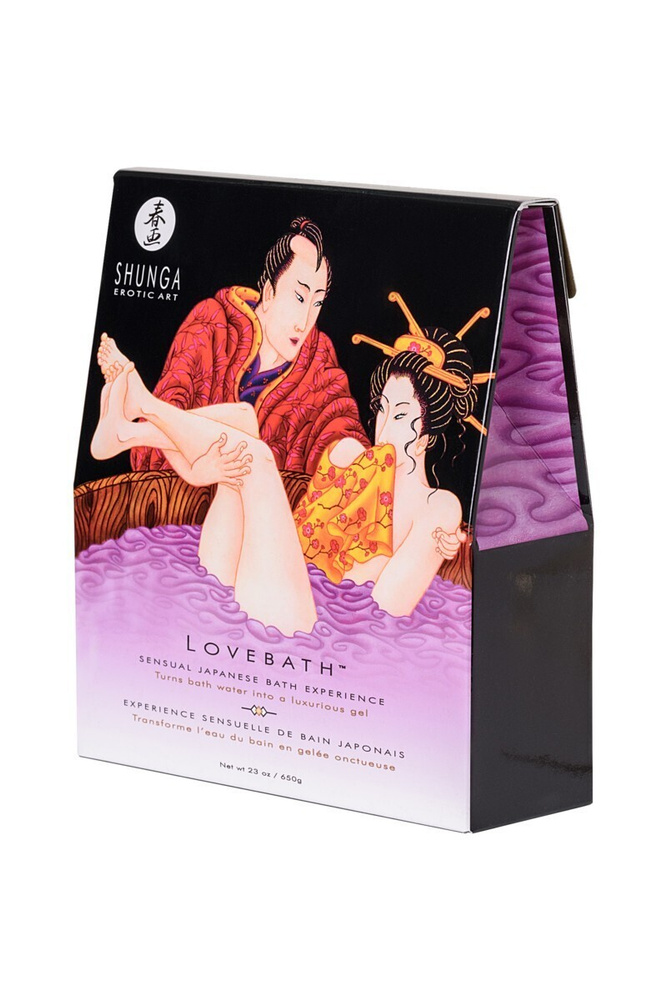Соль для ванны Shunga Lovebath Sensual lotus (Чувственный лотос), превращающая воду в гель, 650 гр  #1