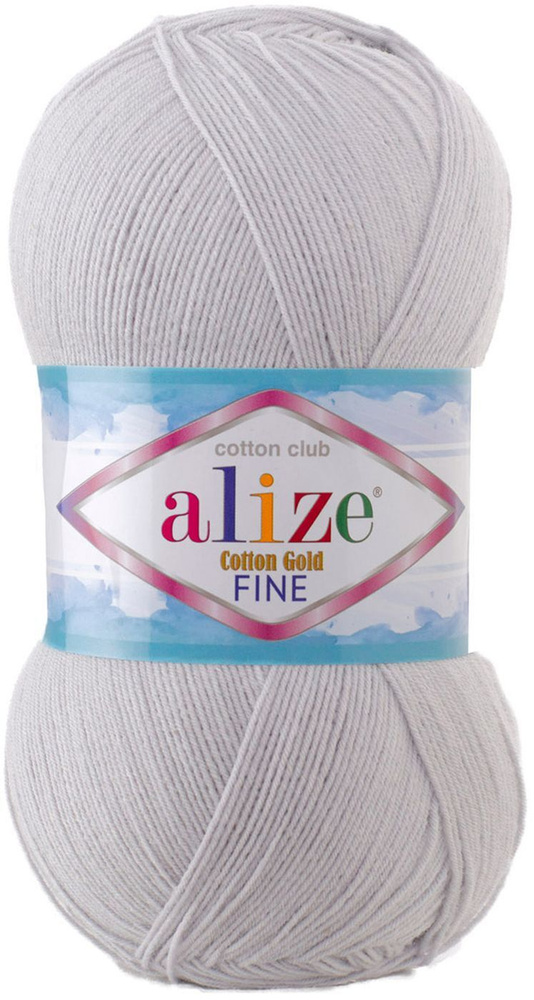 Пряжа Alize Cotton Gold Fine, 7731300, 200 светло-серый, 100 г, 660 м, 5 шт #1