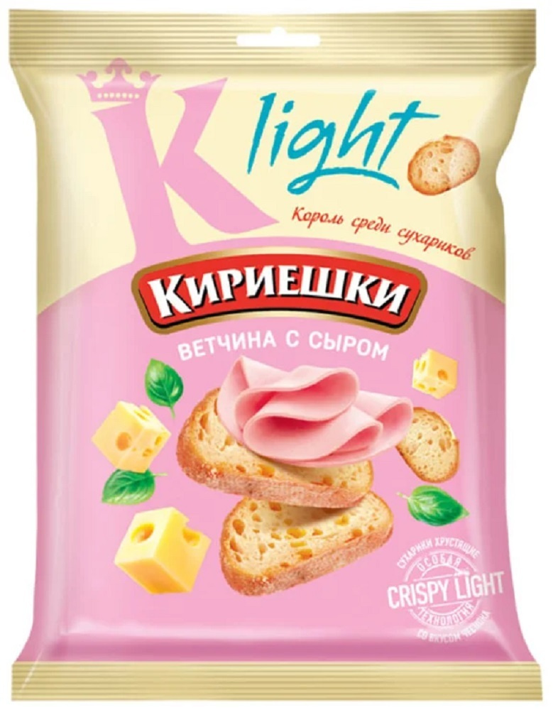 Кириешки Light, сухарики со вкусом ветчины с сыром,(30шт по 80 г)  #1