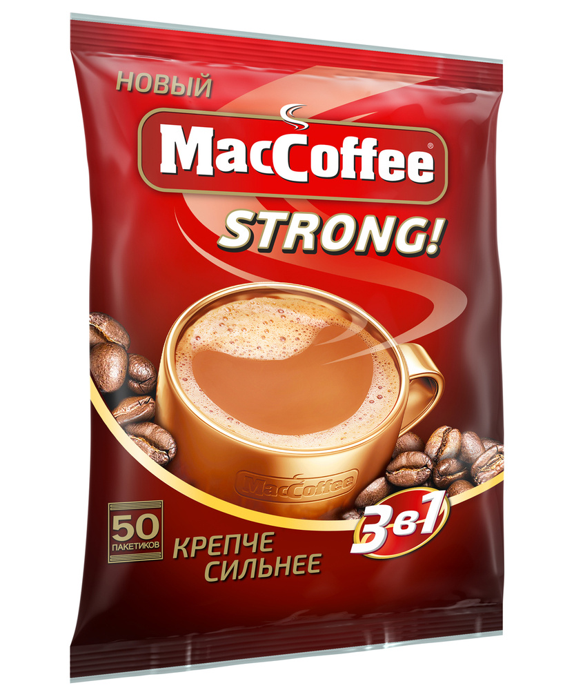 MacCoffee Strong кофейный напиток 3 в 1, 50 шт #1