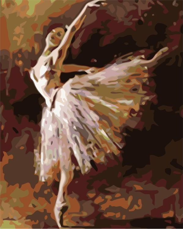 Картина по номерам ЖПН на холсте с подрамником "Балет: балерина на разминке" Раскраска 40х50 см  #1