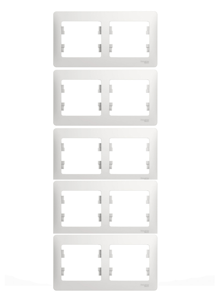 Systeme Electric Рамка электроустановочная Glossa, белый, 2 пост., 5 шт.  #1