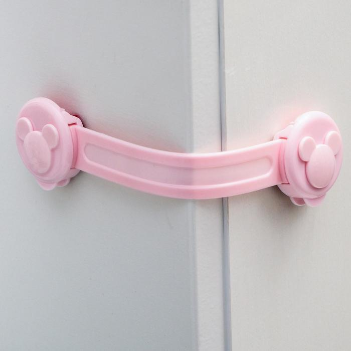 Блокиратор двери гибкий, набор 2 шт., цвет розовый #1