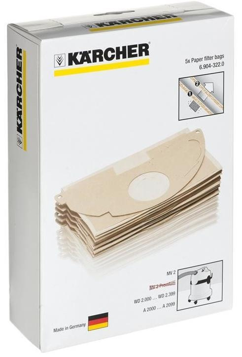 Фильтр-мешки для пылесоса Karcher WD 2.200 5pc (Brown) 6.904-322.0 #1