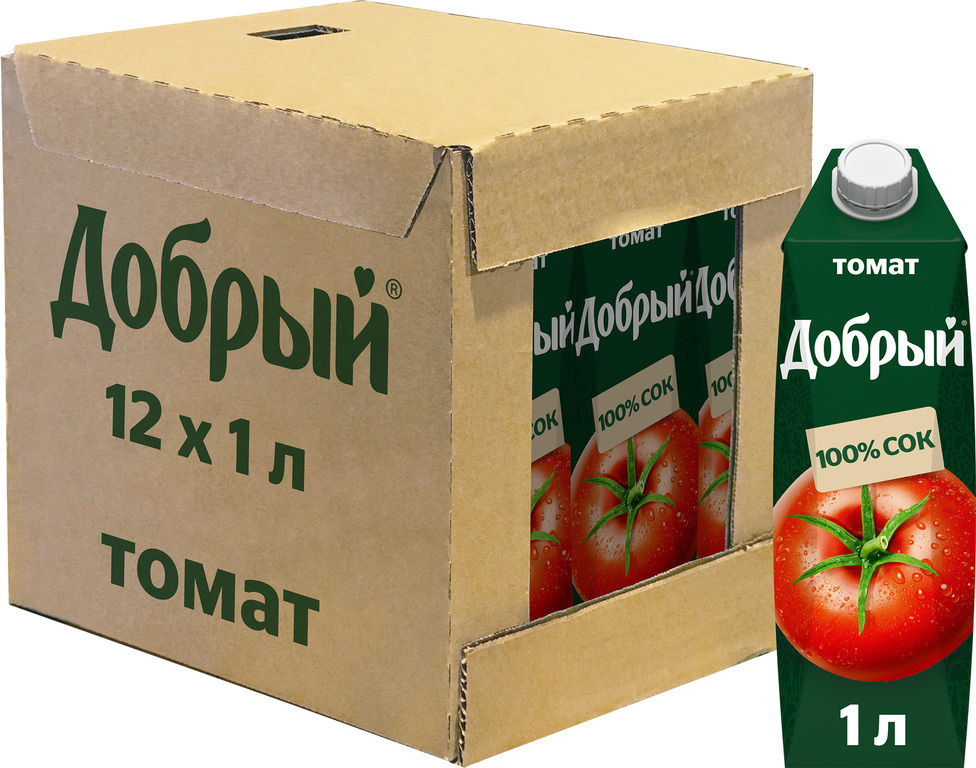 Сок томатный с мякотью и солью - 1 л