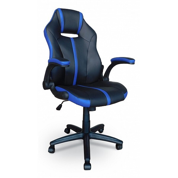 Меб-фф Игровое компьютерное кресло, Экокожа, синяя,черная  #1