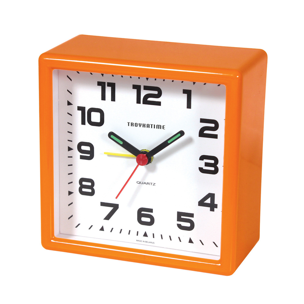 TROYKATIME Часы настольные будильник кварцевый, оранжевый #1