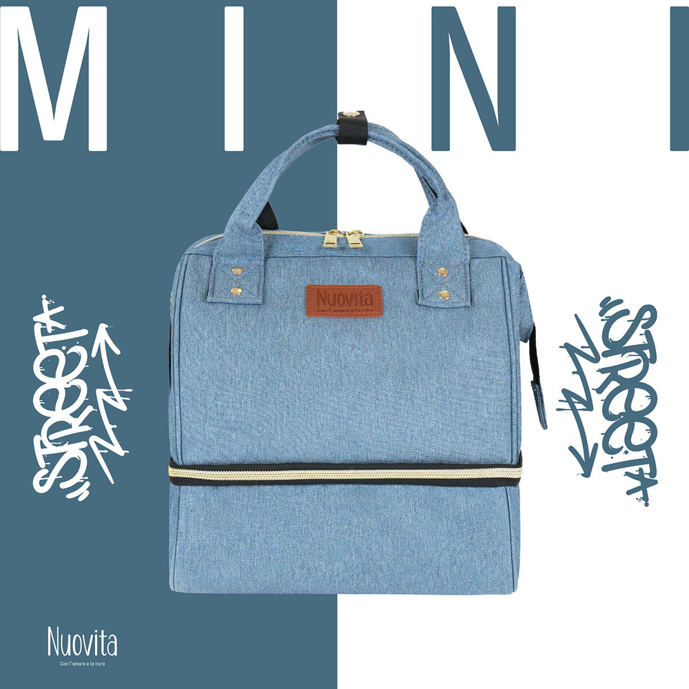 Рюкзак для мамы и малыша Nuovita CAPCAP mini, сумка органайзер на коляску /Голубой  #1