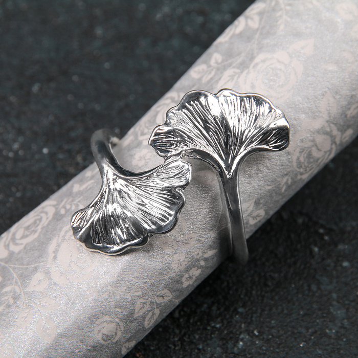 Кольцо для салфетки Лотос , 4 5 см, цвет серебряный #1