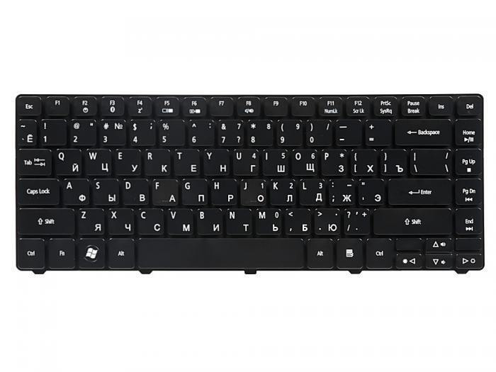 Клавиатура для ноутбука Acer Aspire 3810T, 3820T, 3410T, 4810T, 3750, 4535, 4540 мал. Ентер, черная  #1