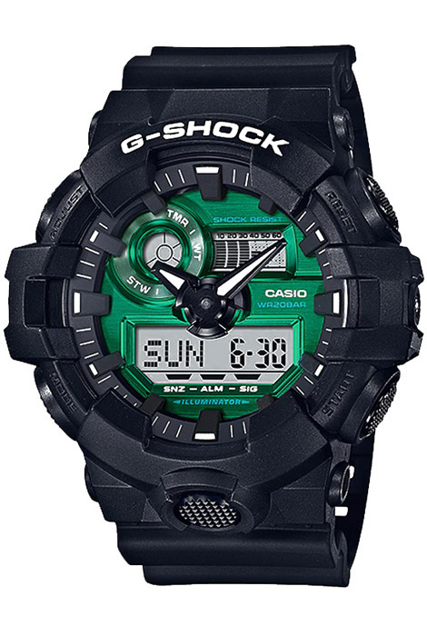 Противоударные мужские наручные часы Casio G-Shock GA-700MG-1A с подсветкой, будильником и секундомером #1