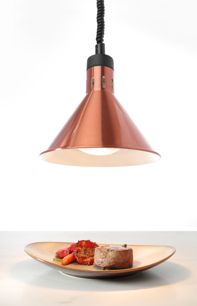 Профессиональная коническая лампа для подогрева блюд с регулируемой высотой HENDI, цвет медный, 273876 #1