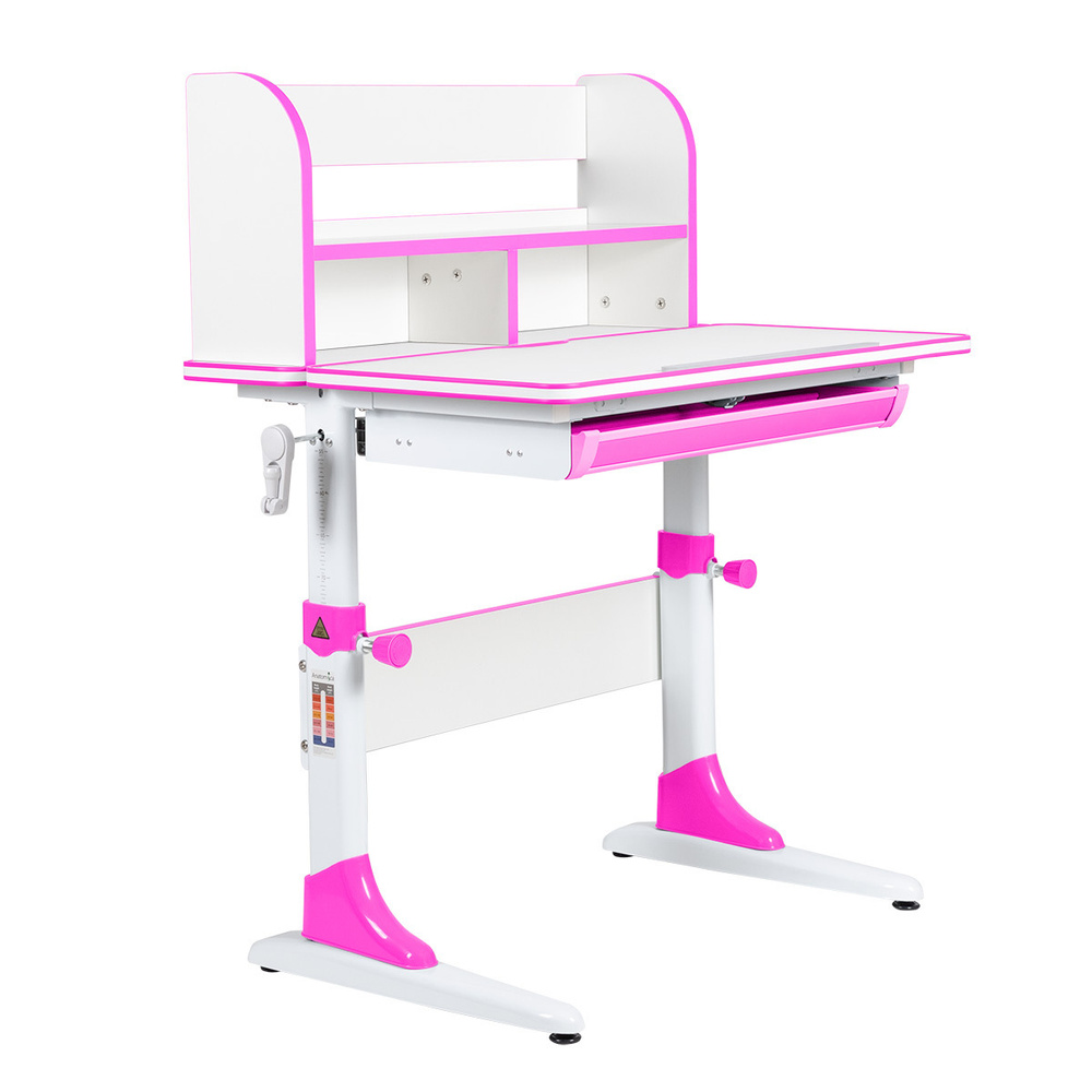 Детский стол Anatomica Study-80 Lux белый/розовый #1