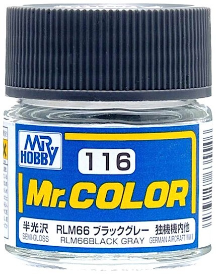 Mr.Color Краска эмалевая цвет RLM66 Черно-серый полуматовый, 10мл  #1