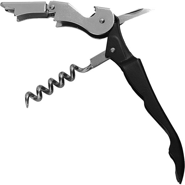 Нарзанник двухступенчатый (нож сомелье) черный, сталь нержавеющая, L 12, B 2 см, ProHotel, Китай  #1