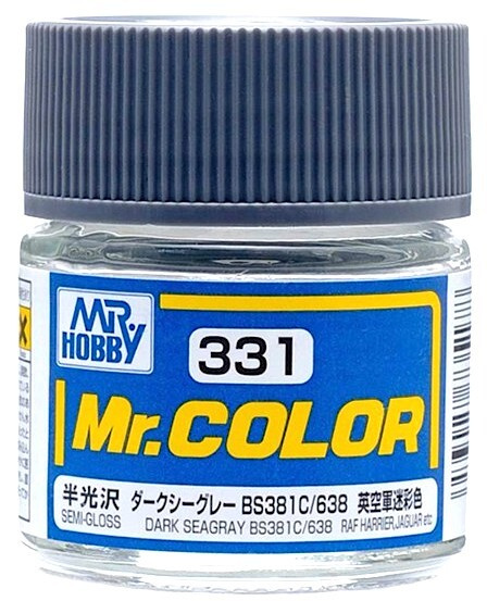 Mr.Color Краска эмалевая цвет Dark Seagray BS381C/638 (RAF Harrier, Jaguar etc), Темно-серый полуматовый, #1