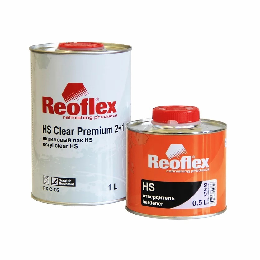 REOFLEX Акриловый лак HS Clear Premium 2+1 RX C-02 (1 л) + отвердитель (0.5 л)  #1