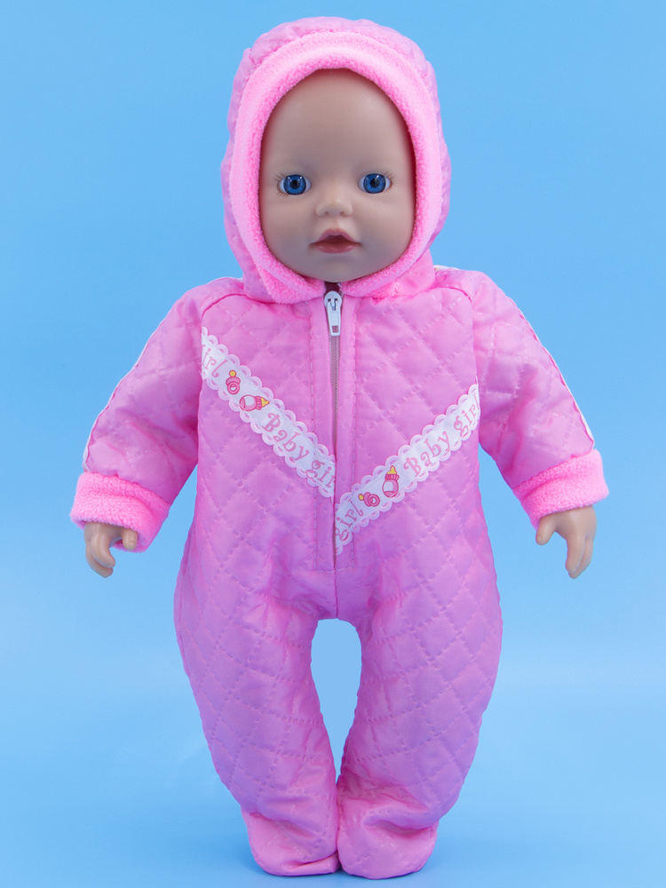 Одежда для кукол Модница Комбинезон из синтепона для пупса Беби Бон (Baby Born) 32-35 см розовый  #1